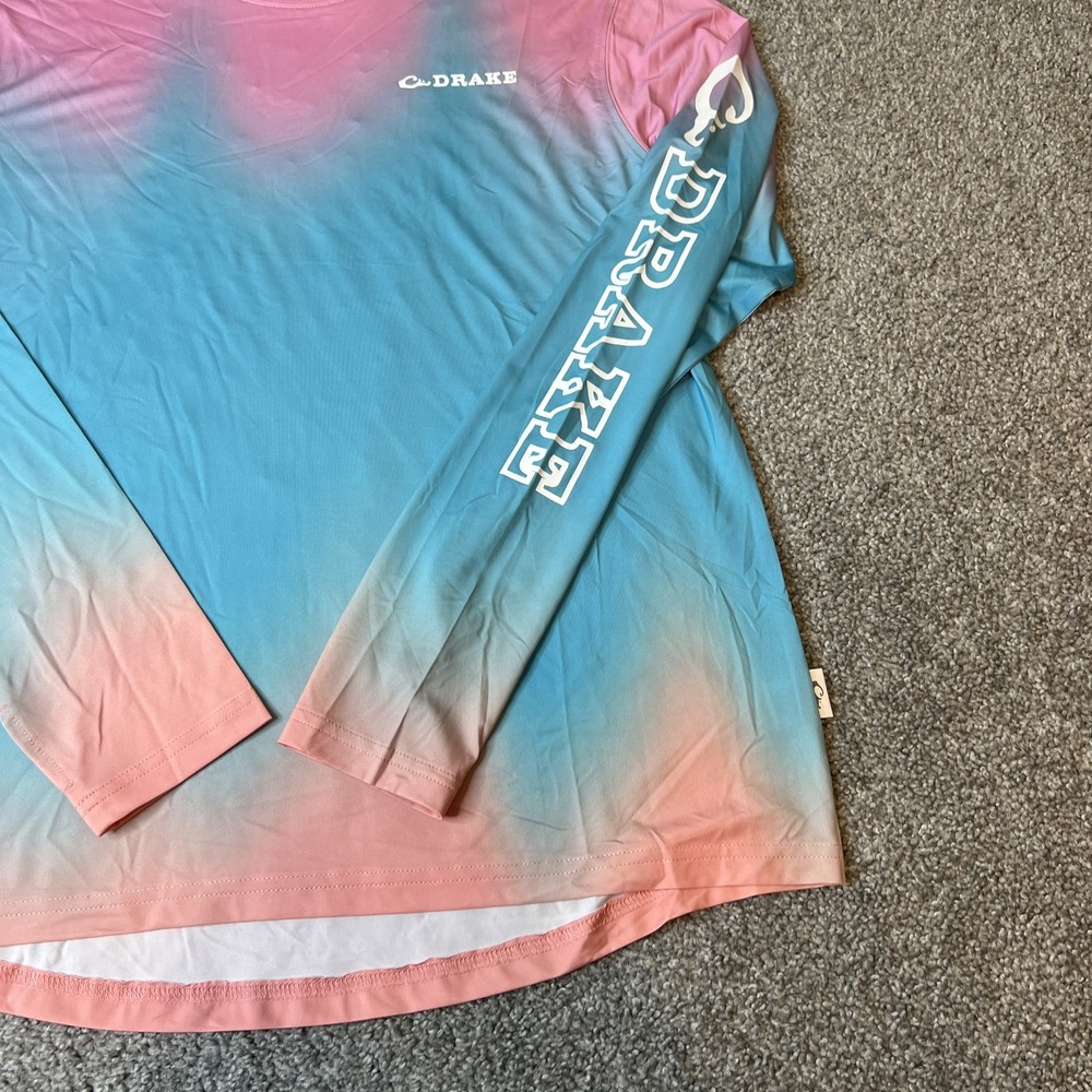 Drake Shirt Mens Small Long Sleeve Fishing Performance Lightweight Ombre - Picture 4 of 11